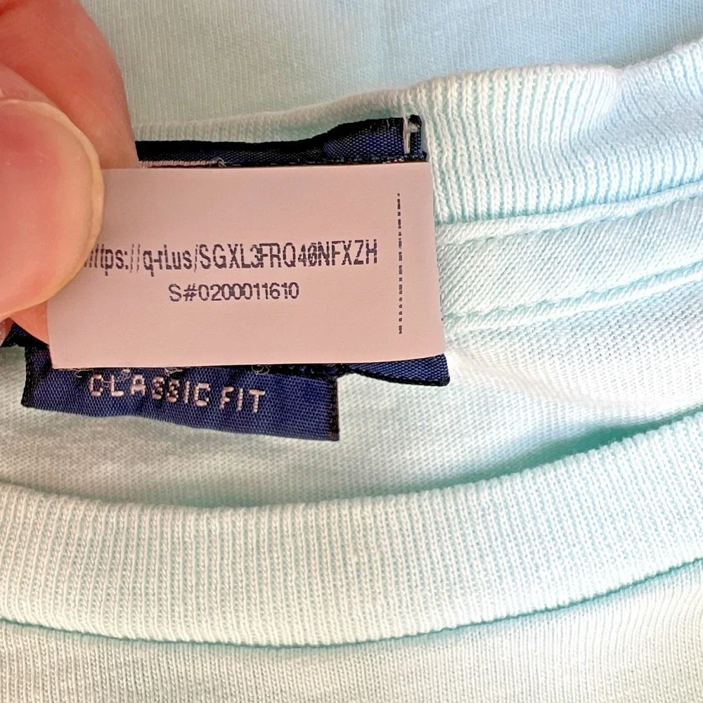 Polo Ralph Lauren Cotton Linen Pocket Tee Men's M Mint Seafoam Coastal Preppy